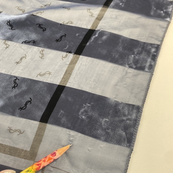 Dark blue sheer metallic YSLinspired lightweight sheer pashmina scarf - Picture 2 of 5